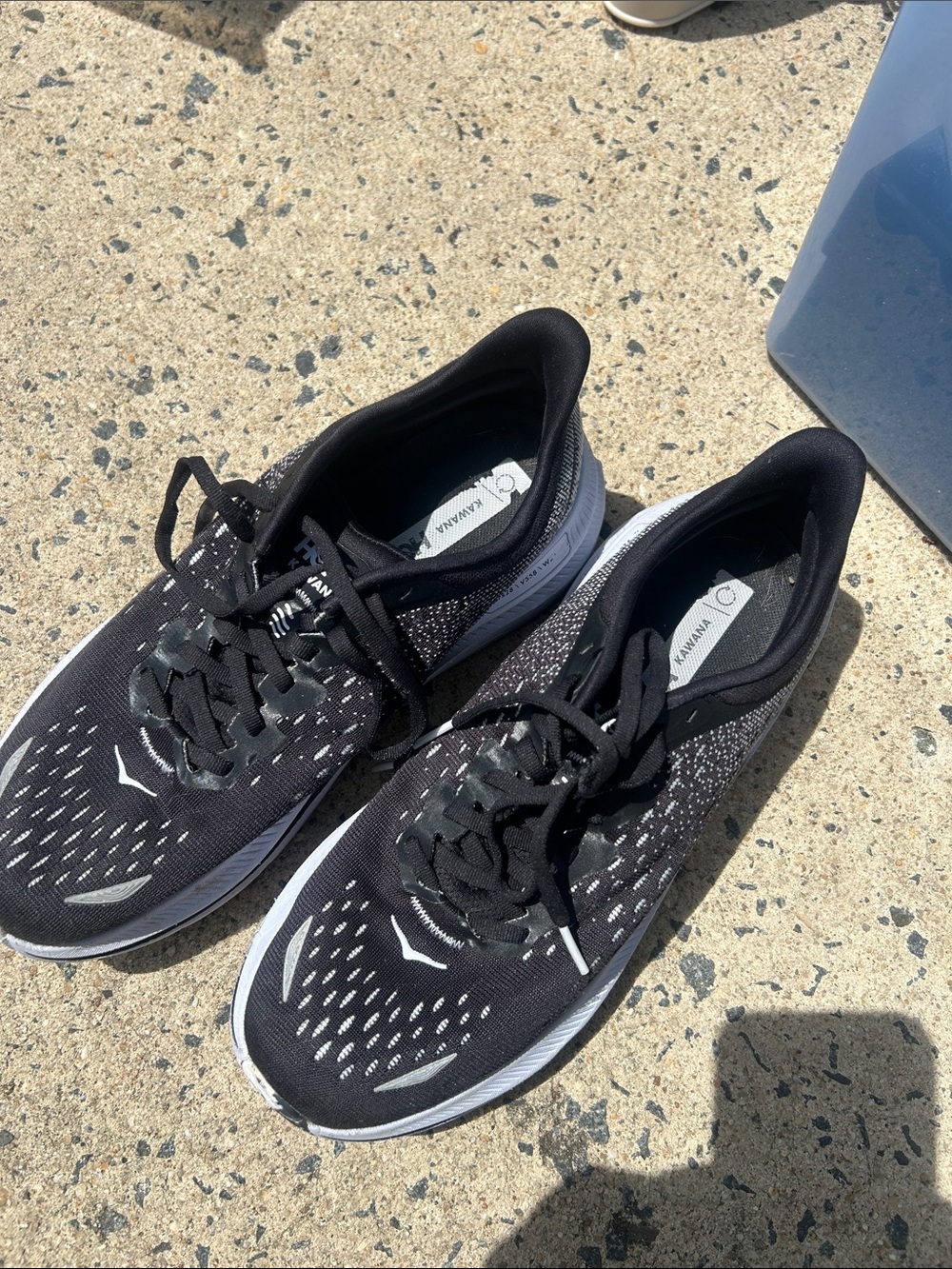 Hoka Women's Black and White Athletic Running Shoes